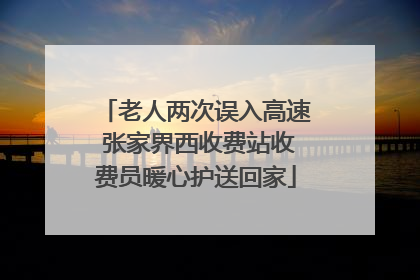 老人两次误入高速 张家界西收费站收费员暖心护送回家