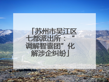 苏州市吴江区七都派出所：“调解智囊团”化解涉企纠纷