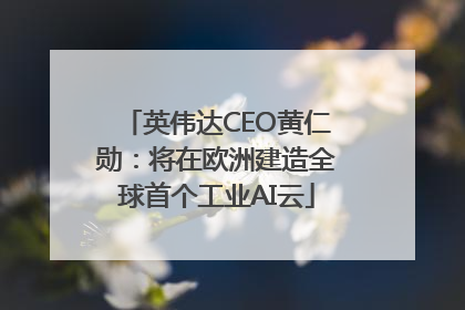 英伟达CEO黄仁勋：将在欧洲建造全球首个工业AI云