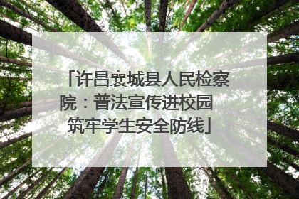 许昌襄城县人民检察院：普法宣传进校园 筑牢学生安全防线