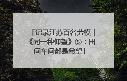 记录江苏百名劳模｜《同一种仰望》⑤：田间车间都是希望