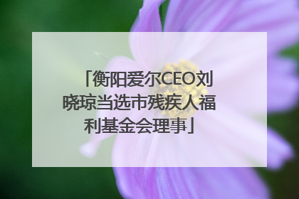 衡阳爱尔CEO刘晓琼当选市残疾人福利基金会理事