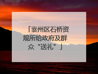 襄州区石桥资规所给政府及群众“送礼”