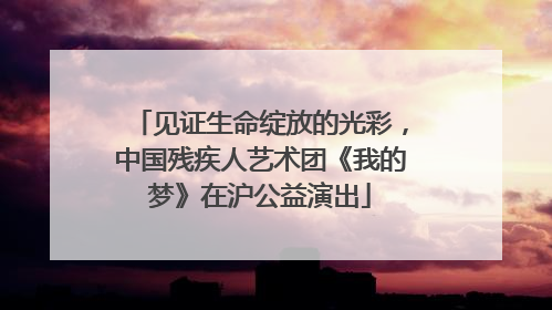 见证生命绽放的光彩，中国残疾人艺术团《我的梦》在沪公益演出