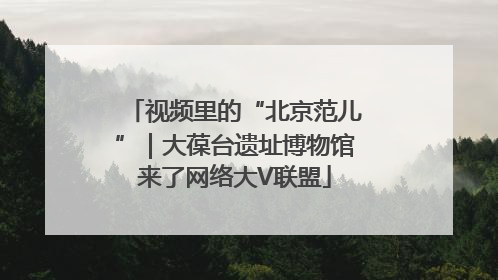视频里的“北京范儿”｜大葆台遗址博物馆来了网络大V联盟