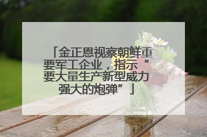 金正恩视察朝鲜重要军工企业，指示“要大量生产新型威力强大的炮弹”