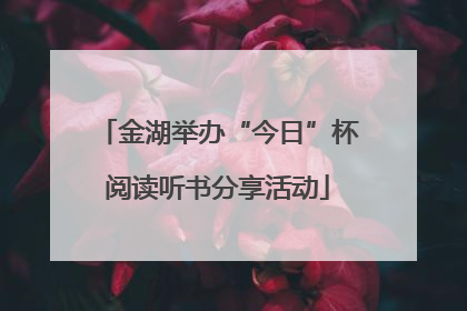 金湖举办“今日”杯阅读听书分享活动