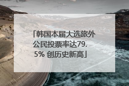 韩国本届大选旅外公民投票率达79.5% 创历史新高