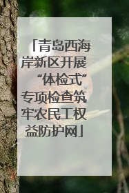 青岛西海岸新区开展“体检式”专项检查筑牢农民工权益防护网