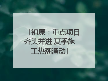 镇原：重点项目齐头并进 夏季施工热潮涌动