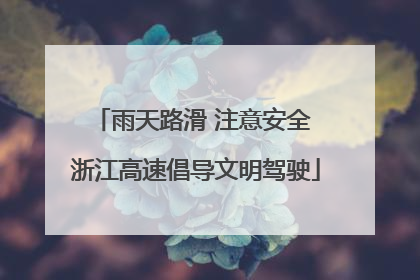 雨天路滑 注意安全 浙江高速倡导文明驾驶