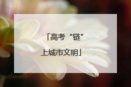 高考“链”上城市文明