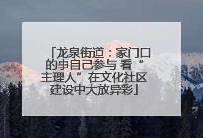 龙泉街道：家门口的事自己参与 看“主理人”在文化社区建设中大放异彩