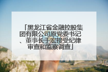 黑龙江省金融控股集团有限公司原党委书记、董事长于宏接受纪律审查和监察调查