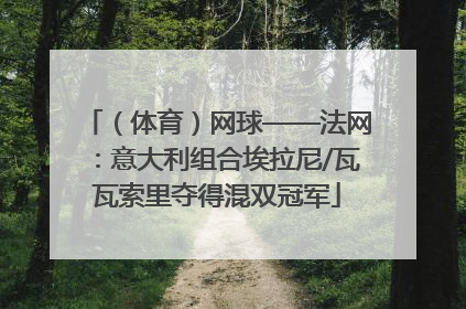 （体育）网球——法网：意大利组合埃拉尼/瓦瓦索里夺得混双冠军