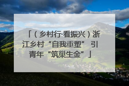 （乡村行·看振兴）浙江乡村“自我重塑” 引青年“筑巢生金”