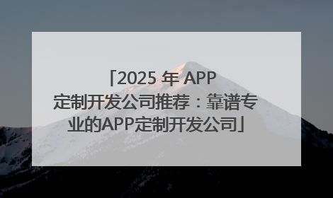 2025 年 APP 定制开发公司推荐：靠谱专业的APP定制开发公司