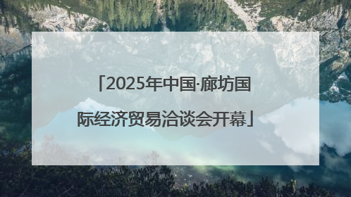 2025年中国·廊坊国际经济贸易洽谈会开幕