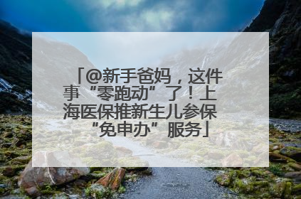 @新手爸妈，这件事“零跑动”了！上海医保推新生儿参保“免申办”服务